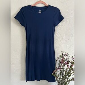 PINK Victoria's Secret Navy Ribbed Short Sleeve Dress